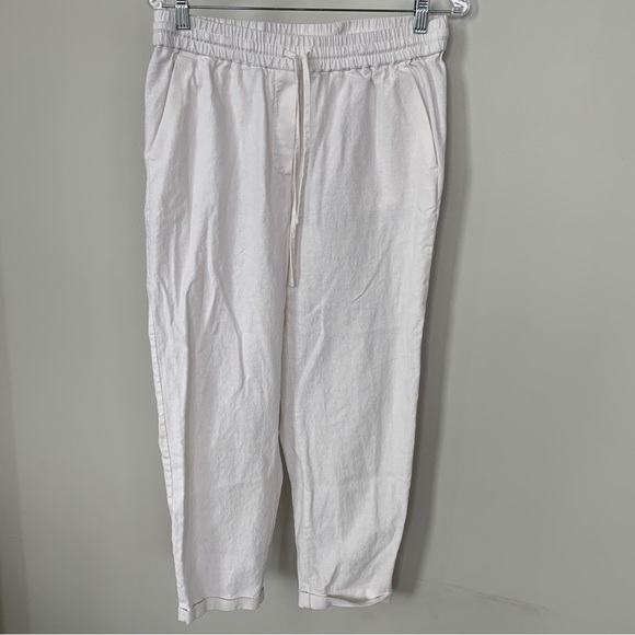 J. By J. Crew Creamy White Linen Blend Pants Size 8 - Picture 1 of 6